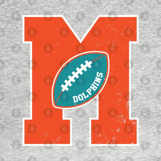 Big Bold Miami Dolphins Monogram by Rad Love